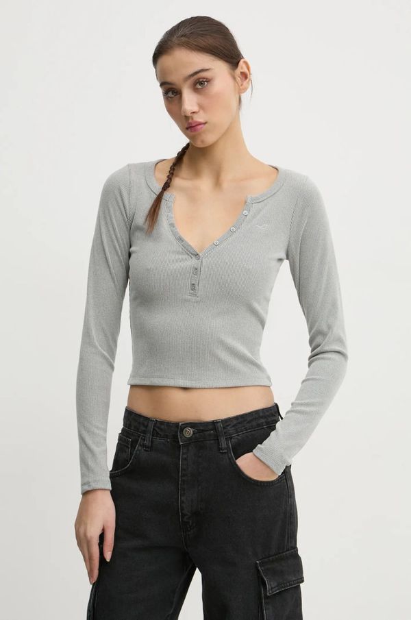 Hollister Co. Majica dugih rukava Hollister Co. za žene, boja: siva, KI339-3631