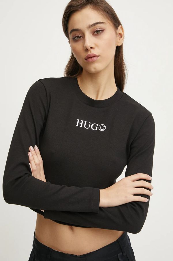Hugo Blue Majica dugih rukava Hugo Blue za žene, boja: crna, 50537288
