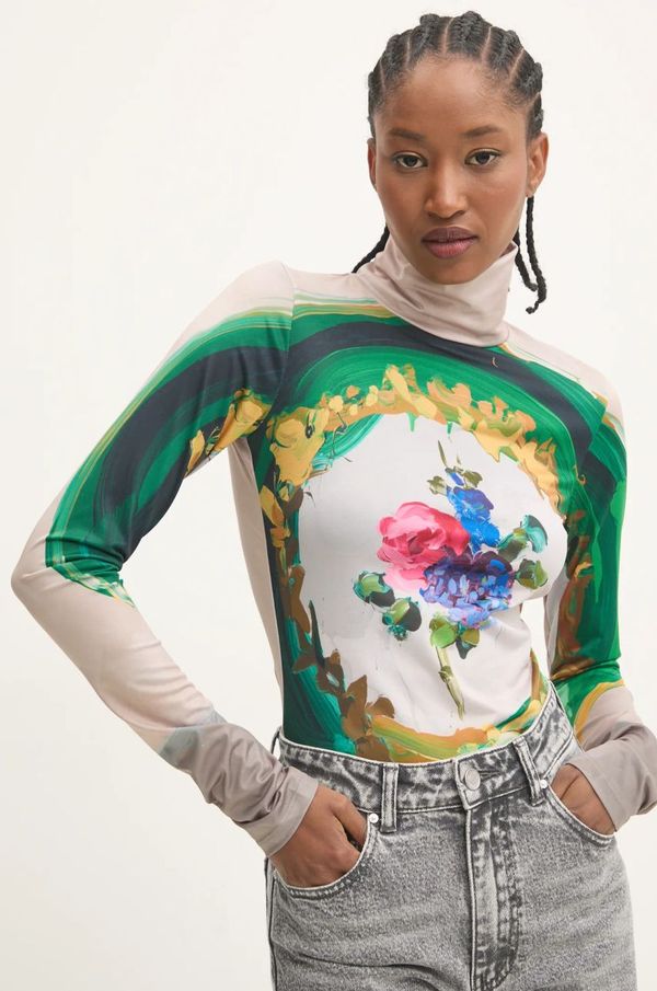 MSGM Majica dugih rukava MSGM za žene, boja: bež, s dolčevitom, 3742MDM11.247869