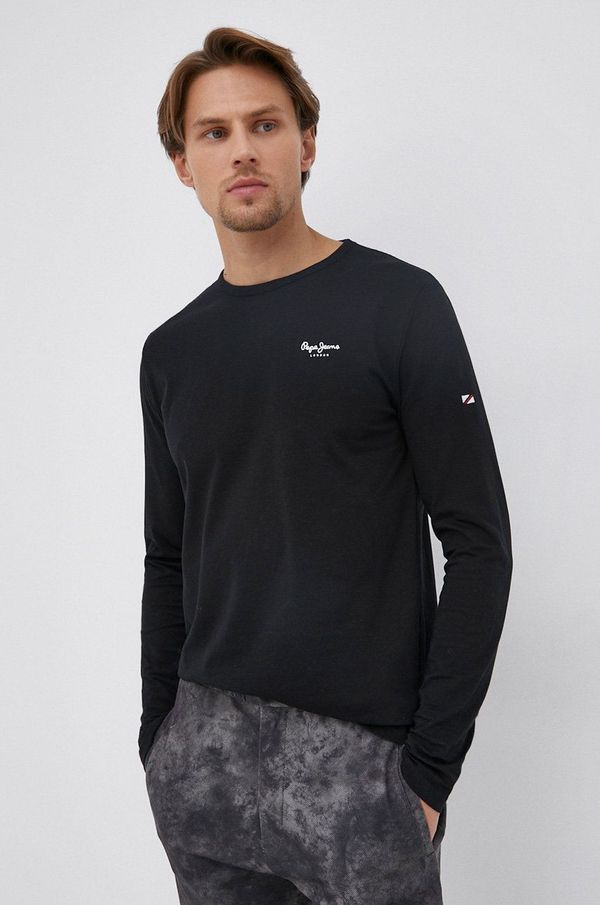 Pepe Jeans Majica dugih rukava Pepe Jeans Original Basic 2 Long N za muškarce, boja: crna, jednobojni model