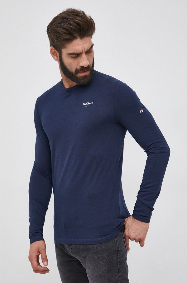 Pepe Jeans Majica dugih rukava Pepe Jeans Original Basic 2 Long N za muškarce, boja: tamno plava, jednobojni model