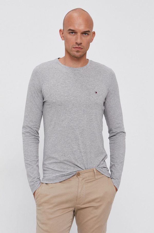 Tommy Hilfiger Majica dugih rukava Tommy Hilfiger za muškarce, boja: siva