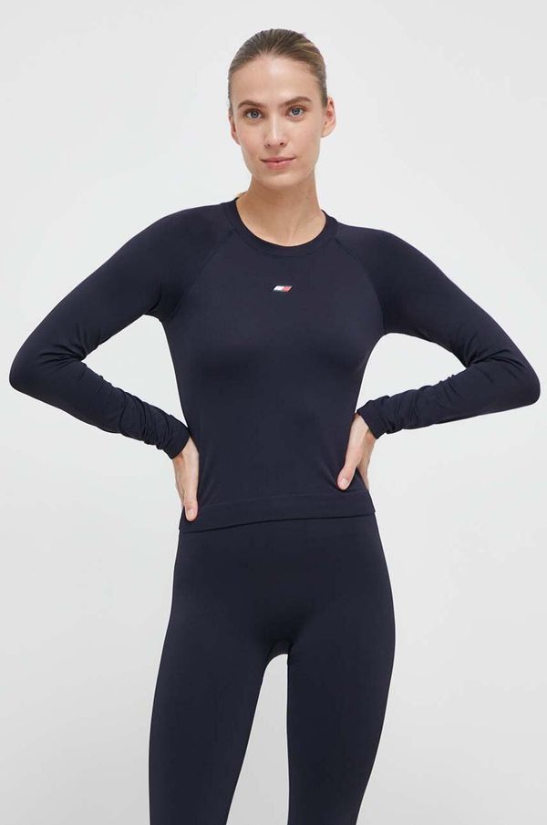 Tommy Hilfiger Majica dugih rukava Tommy Hilfiger za žene, boja: tamno plava