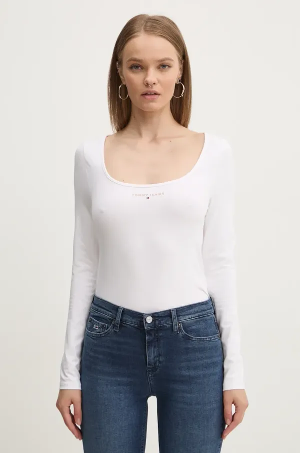 Tommy Jeans Majica dugih rukava Tommy Jeans za žene, boja: bijela, DW0DW18791