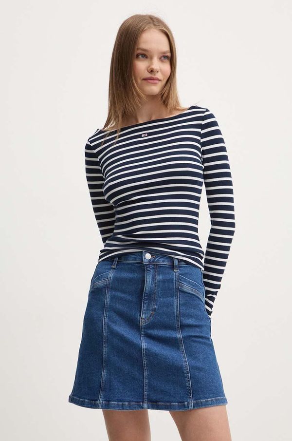 Tommy Jeans Majica dugih rukava Tommy Jeans za žene, boja: tamno plava, DW0DW19817