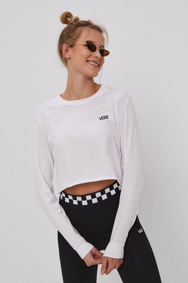 Vans Majica dugih rukava Vans za žene, boja: bijela, VN0A4OUQWHT1-White
