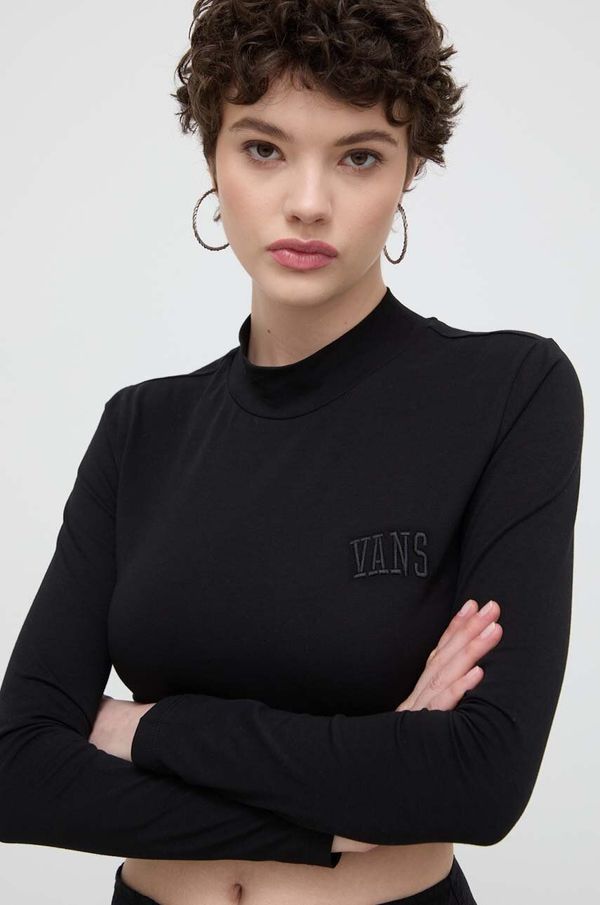 Vans Majica dugih rukava Vans za žene, boja: crna, s poludolčevitom