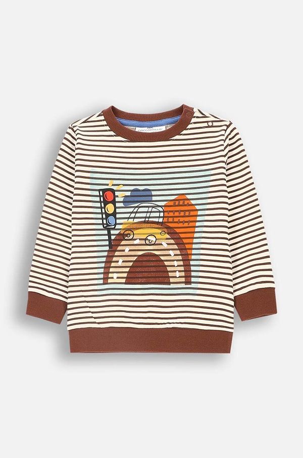 Coccodrillo Majica dugih rukava za bebe Coccodrillo boja: smeđa, s uzorkom, MY WAY BOY NEWBORN