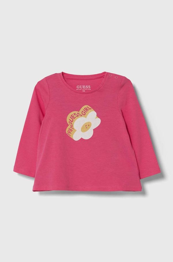 Guess Majica dugih rukava za bebe Guess boja: ružičasta, A4YI02 K6YW4