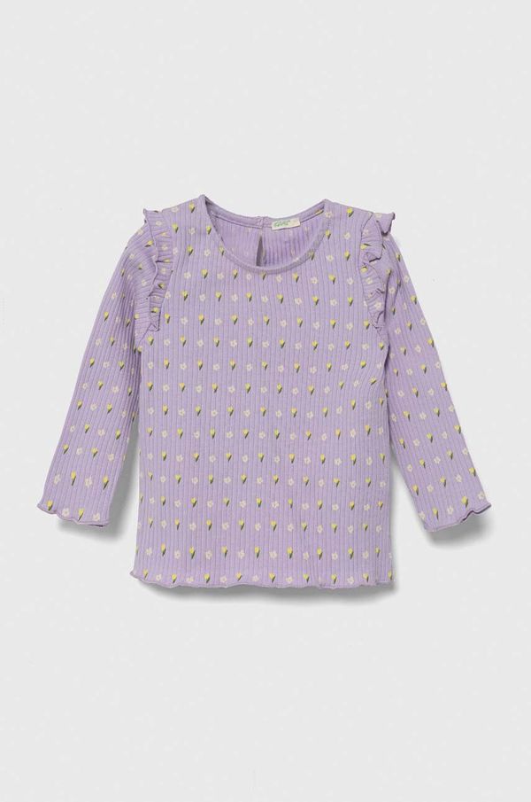 United Colors of Benetton Majica dugih rukava za bebe United Colors of Benetton boja: ljubičasta