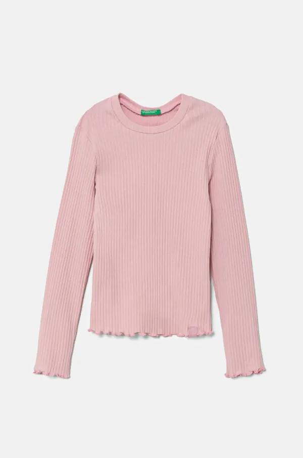 United Colors of Benetton Majica dugih rukava za bebe United Colors of Benetton boja: ružičasta, 3F1AG10I0