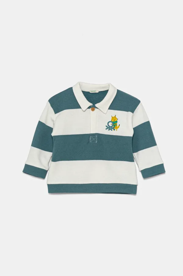 United Colors of Benetton Majica dugih rukava za bebe United Colors of Benetton boja: zelena, s uzorkom, 3RLPA3006