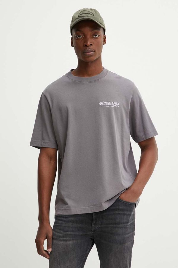 Abercrombie & Fitch Majica kratkih rukava Abercrombie & Fitch za muškarce, boja: siva, bez uzorka, KI123-4149