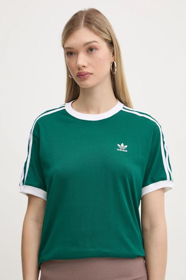 adidas Originals Majica kratkih rukava adidas Originals 3-Stripes za žene, boja: zelena, JD4571