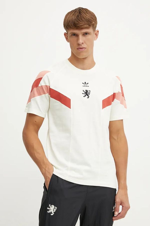 adidas Originals Majica kratkih rukava adidas Originals Olympique Lyon za muškarce, boja: bež, s uzorkom, IS6489
