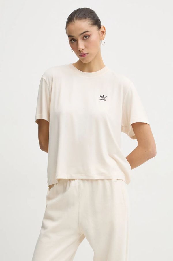 adidas Originals Majica kratkih rukava adidas Originals SNAKE TRF TEE za žene, boja: bež, JC5747