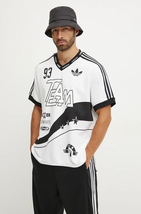 adidas Originals Majica kratkih rukava adidas Originals Team 93 Jersey za muškarce, boja: bijela, s uzorkom, JN0808