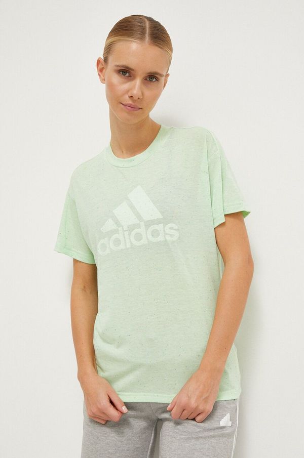 adidas Majica kratkih rukava adidas za žene, boja: zelena