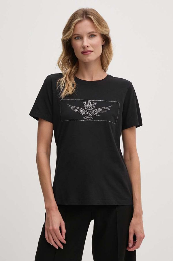Aeronautica Militare Majica kratkih rukava Aeronautica Militare za žene, boja: crna, TS2298DJ359