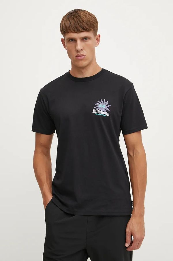 Billabong Majica kratkih rukava Billabong Up Rise za muškarce, boja: crna, s tiskom, ABYZT02473
