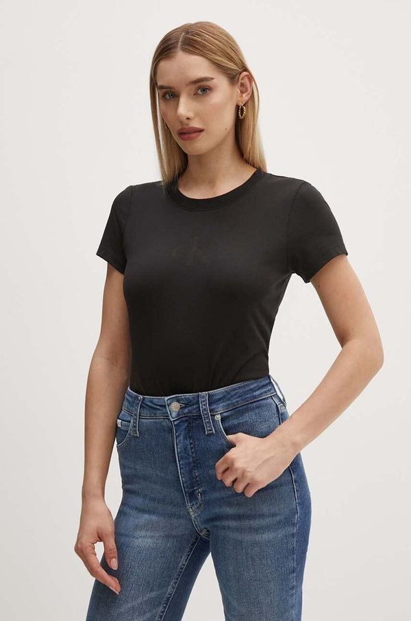 Calvin Klein Jeans Majica kratkih rukava Calvin Klein Jeans za žene, boja: crna, J20J223909