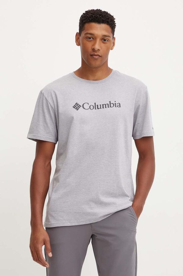 Columbia Majica kratkih rukava Columbia CSC Basic Logo za muškarce, boja: siva, s tiskom, 1680053