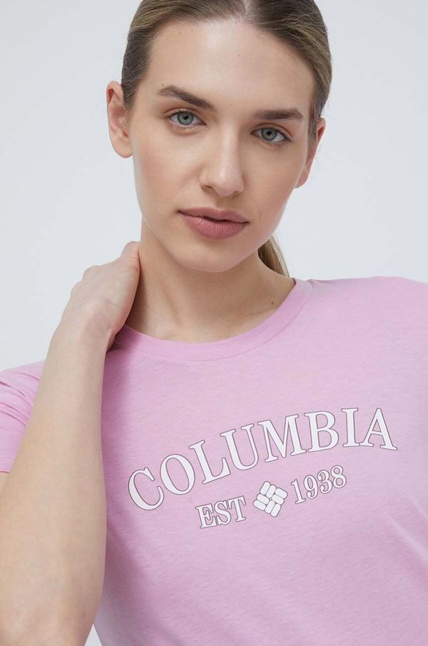 Columbia Majica kratkih rukava Columbia Trek za žene, boja: ružičasta