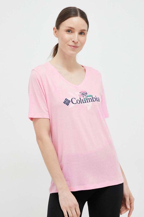 Columbia Majica kratkih rukava Columbia za žene, boja: ružičasta
