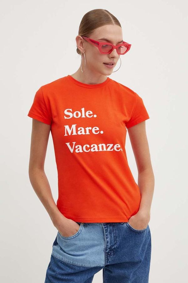 Drivemebikini Majica kratkih rukava Drivemebikini Sole Mare Vacanze za žene, boja: narančasta