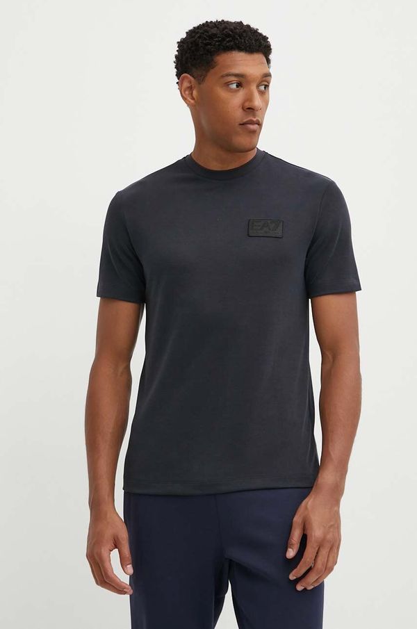 EA7 Emporio Armani Majica kratkih rukava EA7 Emporio Armani za muškarce, boja: tamno plava, s aplikacijom, PJ6QZ.6DPT72