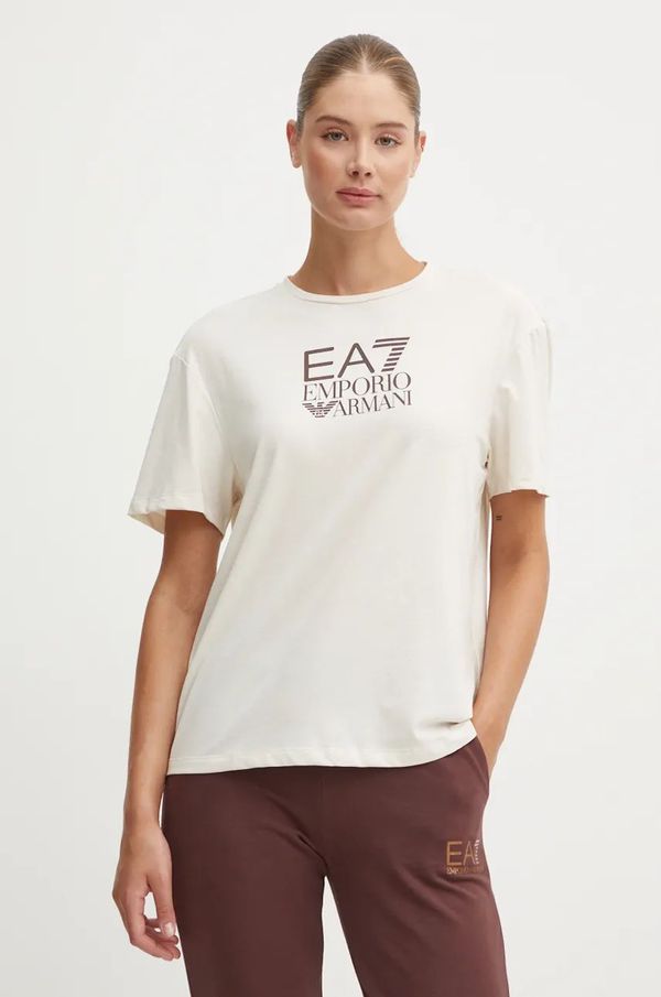 EA7 Emporio Armani Majica kratkih rukava EA7 Emporio Armani za žene, boja: bež, TJVLZ.6DTT10