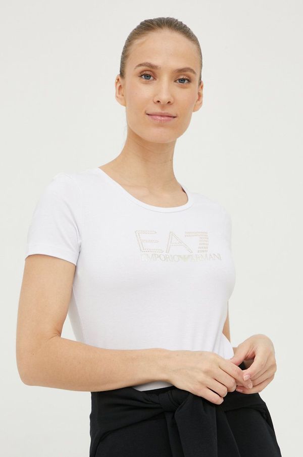 EA7 Emporio Armani Majica kratkih rukava EA7 Emporio Armani za žene, boja: bijela