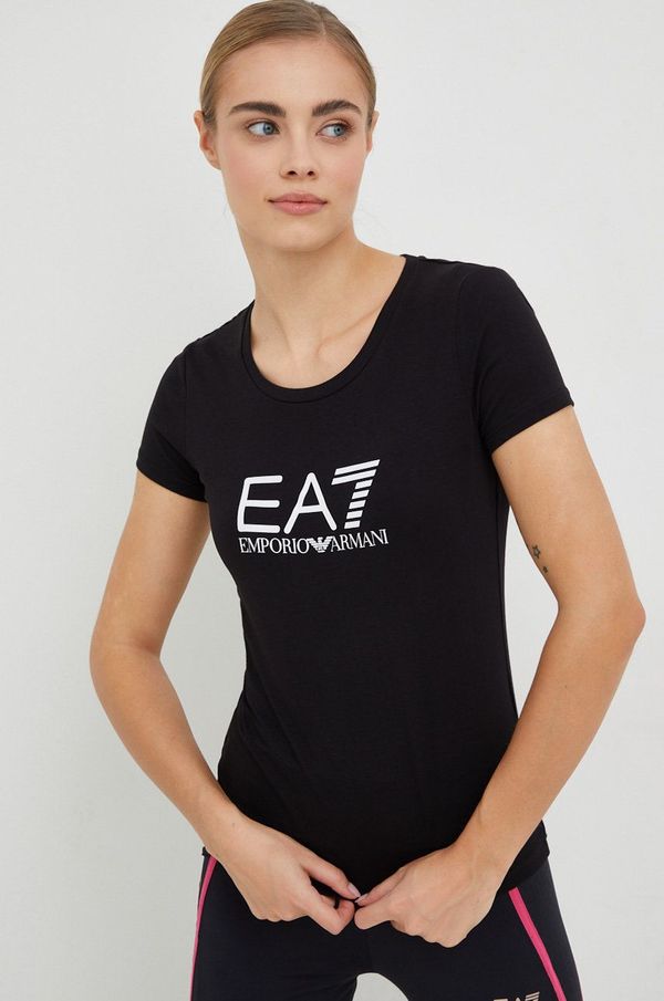 EA7 Emporio Armani Majica kratkih rukava EA7 Emporio Armani za žene, boja: crna