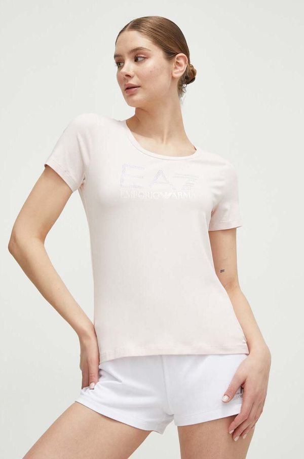 EA7 Emporio Armani Majica kratkih rukava EA7 Emporio Armani za žene, boja: ružičasta