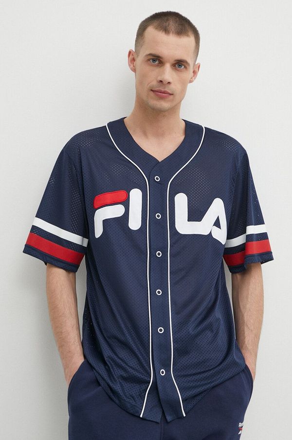 Fila Majica kratkih rukava Fila Lashio za muškarce, boja: tamno plava, s aplikacijom, FAM0652