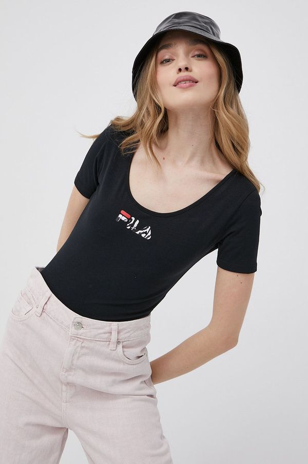 Fila Majica kratkih rukava Fila za žene, boja: crna