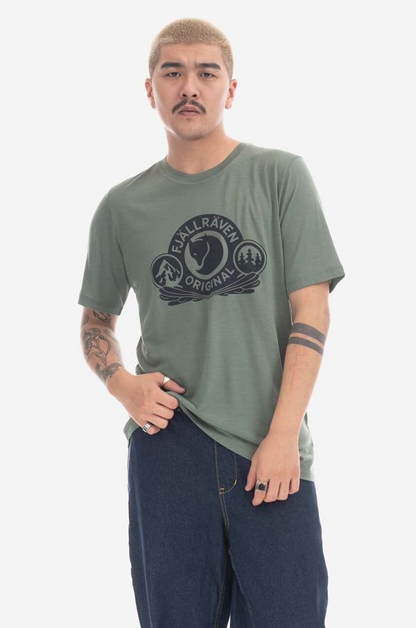 Fjallraven Majica kratkih rukava Fjallraven boja: zelena, s tiskom, F84117.614-614