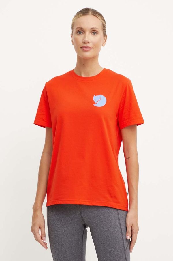 Fjallraven Majica kratkih rukava Fjallraven Fox Boxy Logo za žene, boja: narančasta, F87153