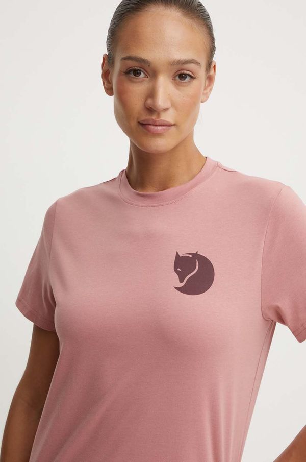 Fjallraven Majica kratkih rukava Fjallraven Fox Boxy Logo za žene, boja: ružičasta, F87153