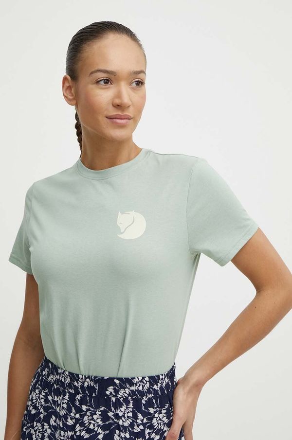 Fjallraven Majica kratkih rukava Fjallraven Fox Boxy Logo za žene, boja: zelena, F87153