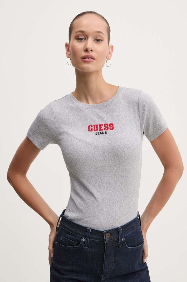 Guess Jeans Majica kratkih rukava Guess Jeans za žene, boja: siva, W4YI64 KA0H1