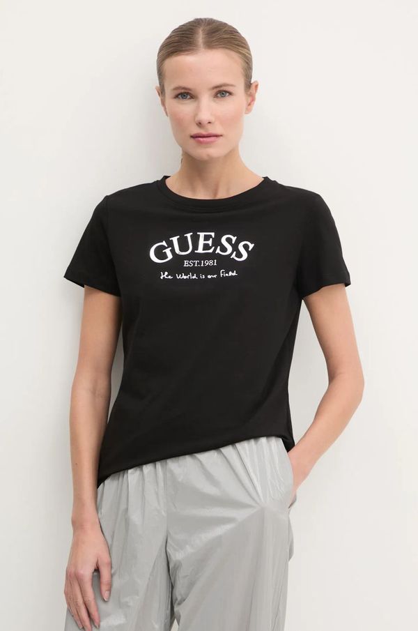 Guess Majica kratkih rukava Guess MARGOT za žene, boja: crna, V5RI16 J1314