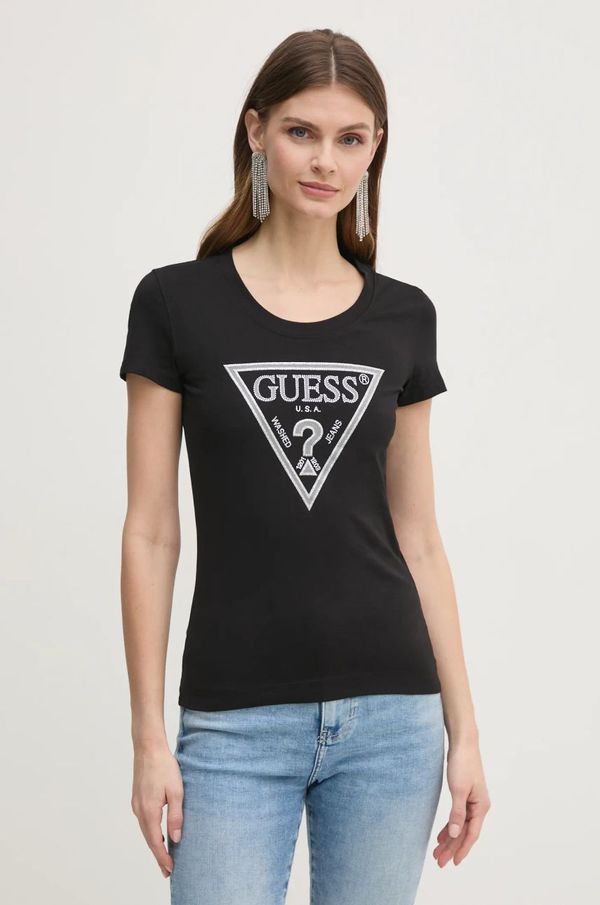 Guess Majica kratkih rukava Guess za žene, boja: crna, W5RI11 J1314