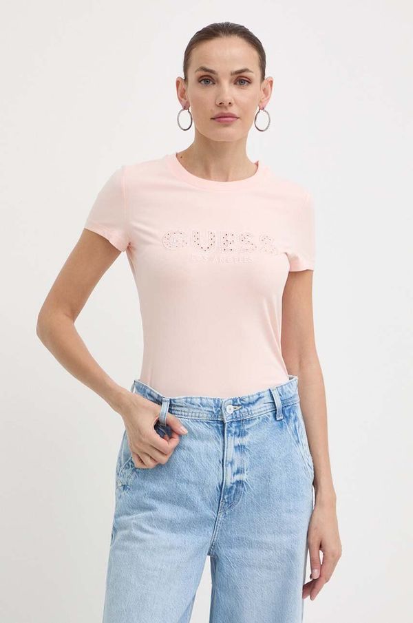 Guess Majica kratkih rukava Guess za žene, boja: narančasta, W4GI14 J1314