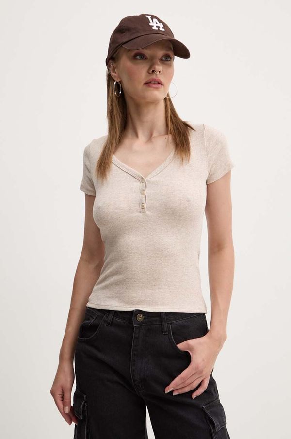 Hollister Co. Majica kratkih rukava Hollister Co. za žene, boja: bež, KI339-3774