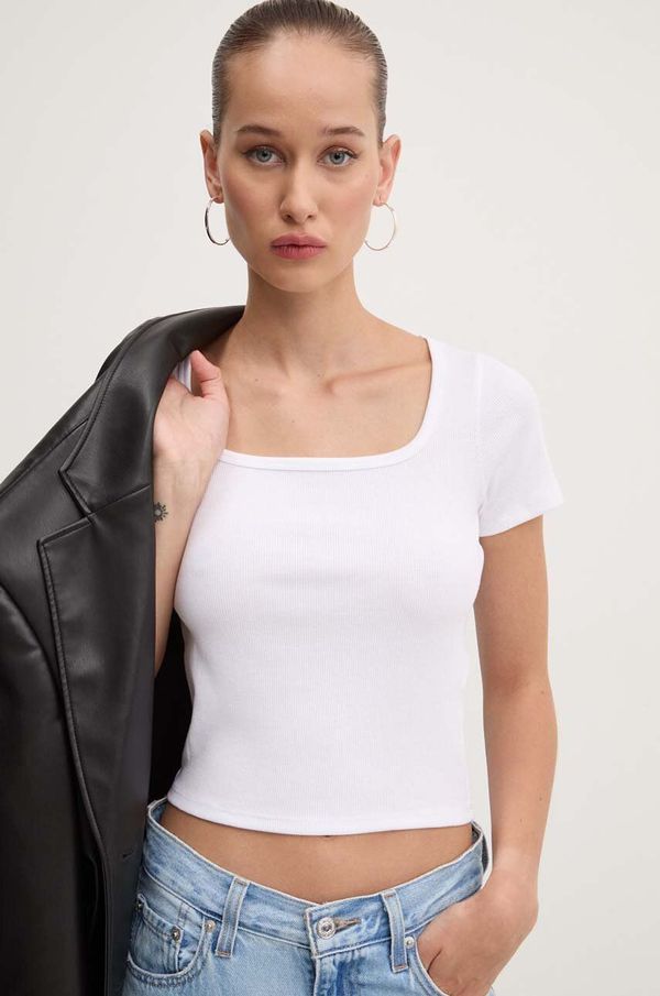 Hollister Co. Majica kratkih rukava Hollister Co. za žene, boja: bijela, KI339-3585