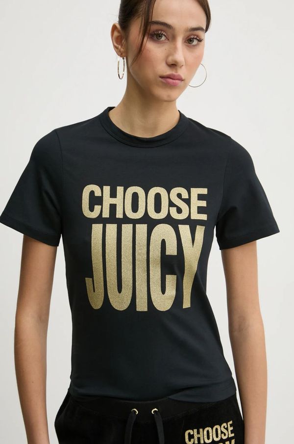 Juicy Couture Majica kratkih rukava Juicy Couture za žene, boja: crna, JCGCT125012