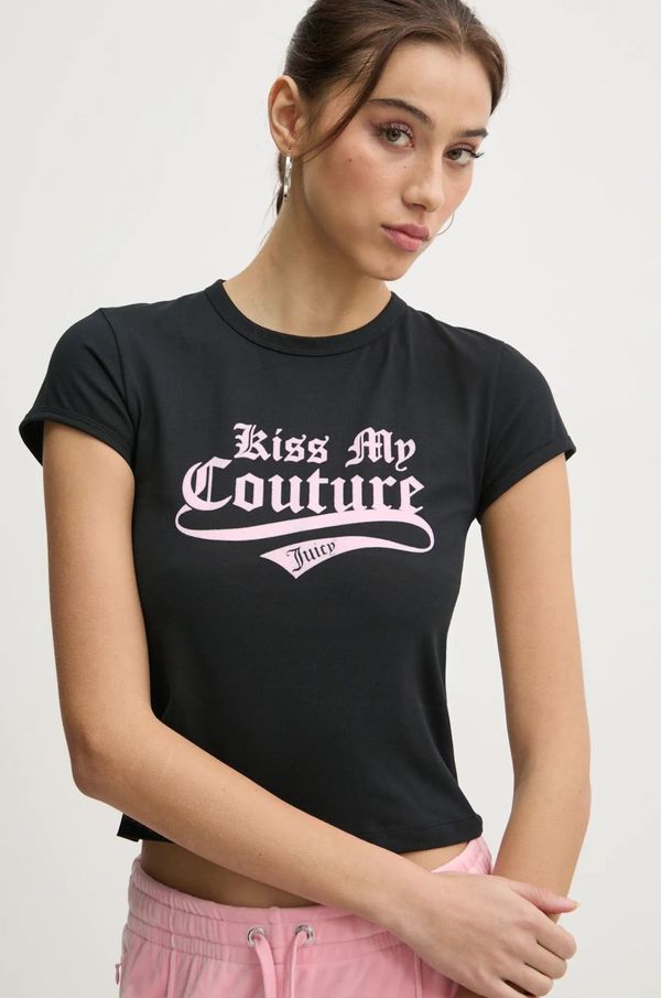 Juicy Couture Majica kratkih rukava Juicy Couture za žene, boja: crna, JCGCT125018