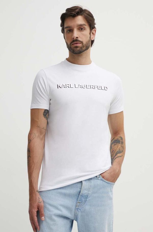 Karl Lagerfeld Majica kratkih rukava Karl Lagerfeld za muškarce, boja: crna, s tiskom, 542221.755053