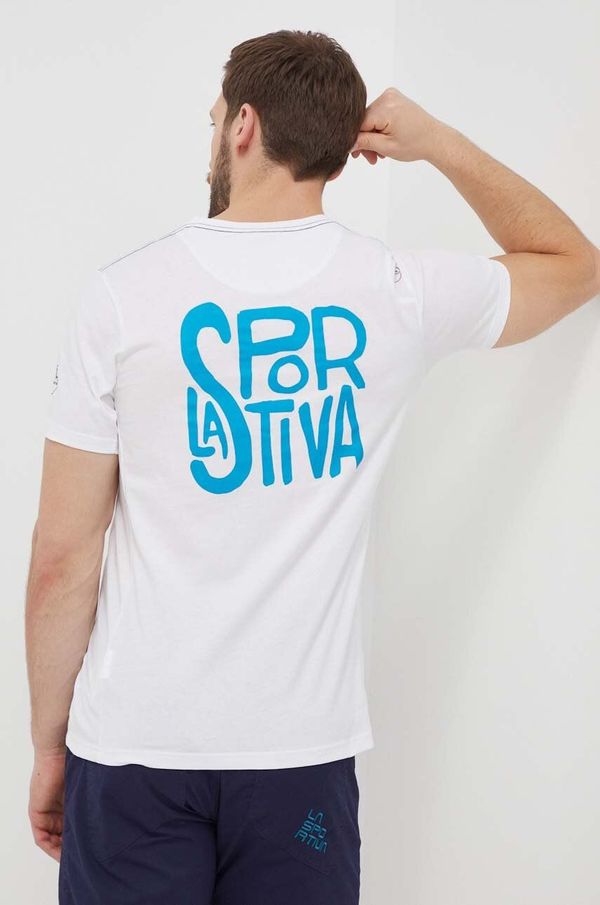 La Sportiva Majica kratkih rukava LA Sportiva Back Logo za muškarce, boja: bijela, s tiskom, F04000000